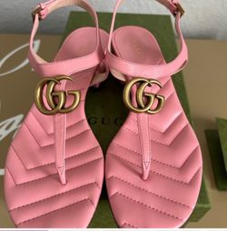Double g gucci sandals pink