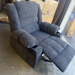 Black Recliner Chair, Wide Rocker Chair, Rocking Chair with Massage and Heat,360°Swivel Nursery Rocking Chairs, Oversized Recliner for Adults, Cashmer