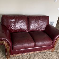 Merlot Rapallo Leather Couch 