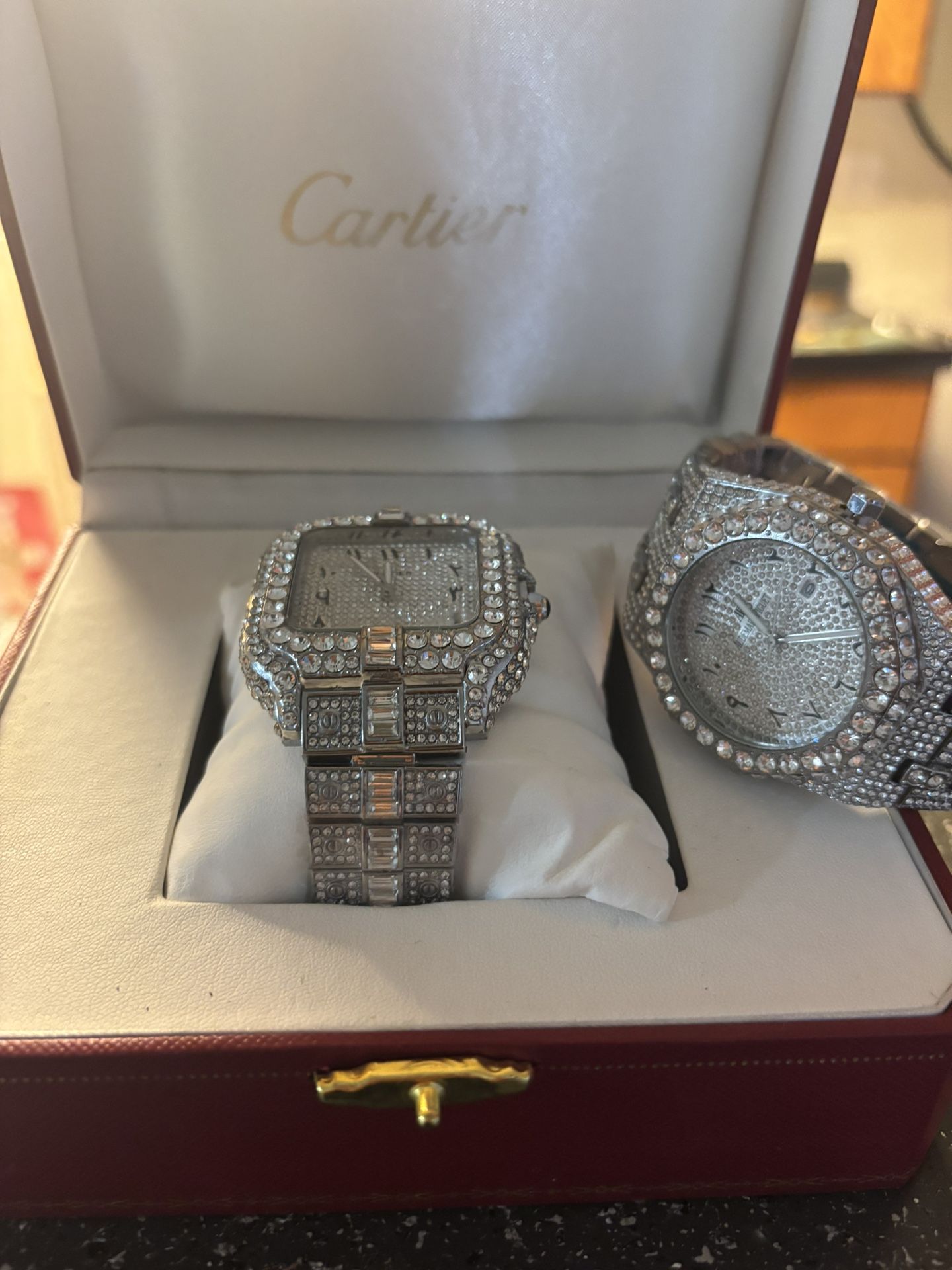 Iced Out Watch Combo Cartier AP