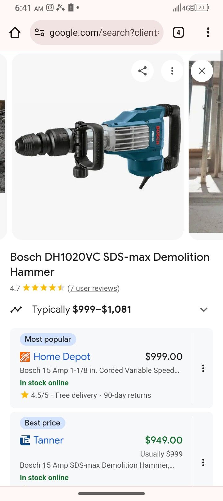 Bosch Jackhammer  Corded