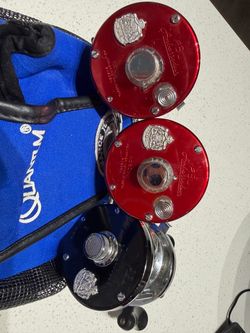 Vintage ABU Ambassadeur Reels – Pair of Classic Red 6000s + Left-Hand 5001C Black – Made in Sweden