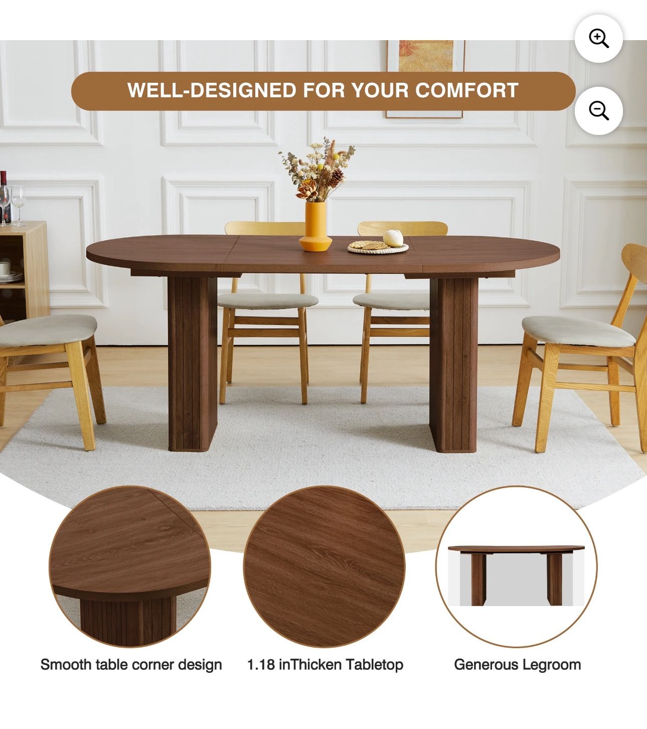 70.8 Inch Dining Table for Rustic Farmhouse