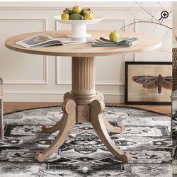 Kerwin Drop Leaf Pine Solid Wood Pedestal Dining Table