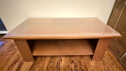 IKEA COFFEE TABLE — BROWN RECTANGULAR