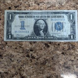 Vintage 1934 One Dollar Silver Certificate 