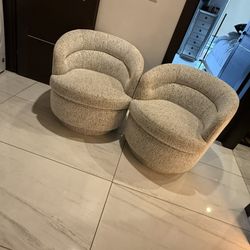 West Elm Swivel Chairs - Deep Plush Seats