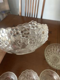 Glass Bowl with Flower design