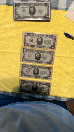 1934 a BC $20 funny notes