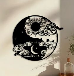wall art,Metallic Look Hanging Art, Artistic Room Art Decoration for Yoga Room & Bedroom, 30x30cm Metal Wall Decor, Ideal Valentine's Day Gift, sohoch