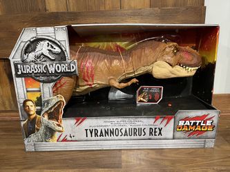 2017 Mattel Jurassic World Fallen Kingdom Super Colossal Tyrannosaurus Rex Battle Damage