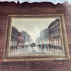 Original De City Oil Painting (framed) 