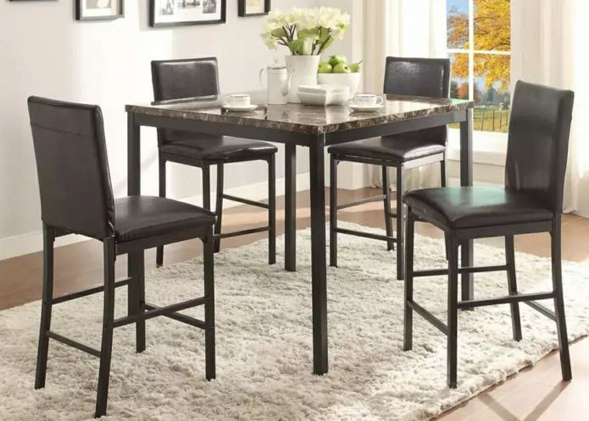 Counter Height Table, Faux Marble Top