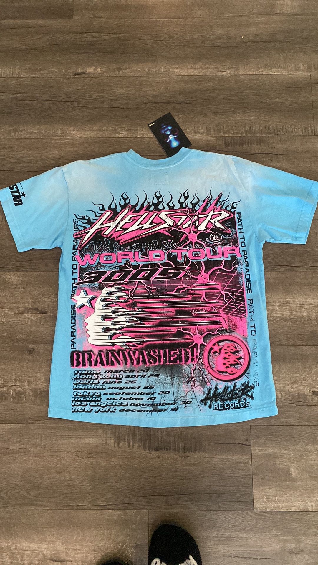 Hellstar Neuron Tour T Shirt Blue Size Small