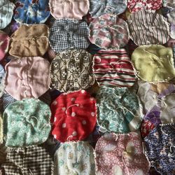 Vintage Yo Yo Quilt Handmade Suffolk Puff Patchwork 73x88 ~2100 YoYos Approx.