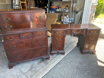 Vintage chest of drawers and desk