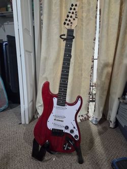 Donner Electric Guitar Red Stratocaster Style