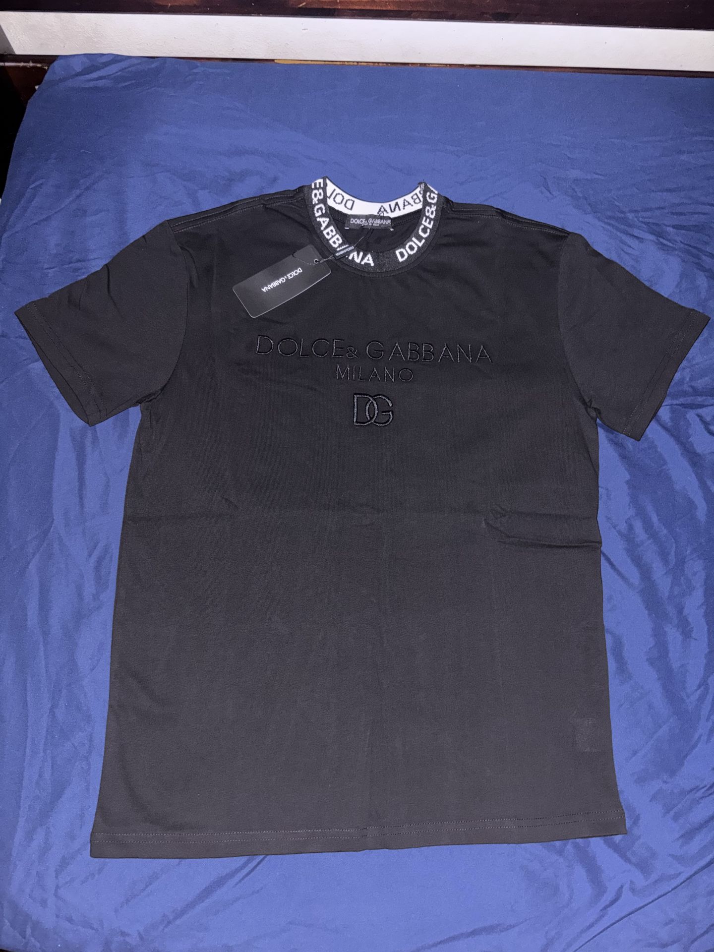D&G Black Embroidered T-shirt Size M