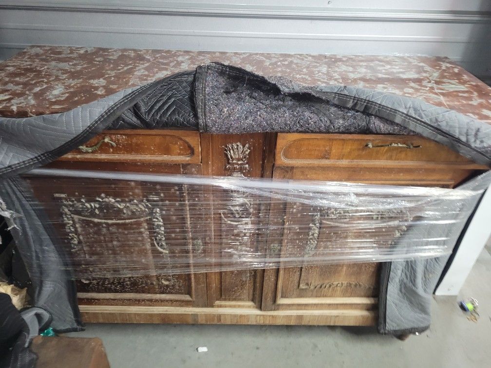 Antique Marble Top Dresser/cabinet