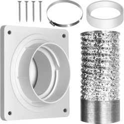 Dryer Vent Hose Connector Kit, Dryer Vent Wall Plate with Hose(4 inch 8 feet)