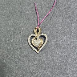 10kt YG Diamond Heart Pendant. (C-5) ASK FOR RYAN. #(contact info removed)50