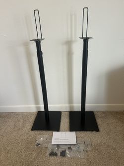 USX MOUNT Bookshelf Speaker Stands Pair, Height Adjustable Extends 32-42 inch
