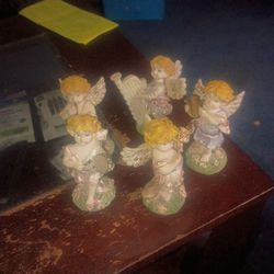 Vintage Ceramic Angels 5/Set