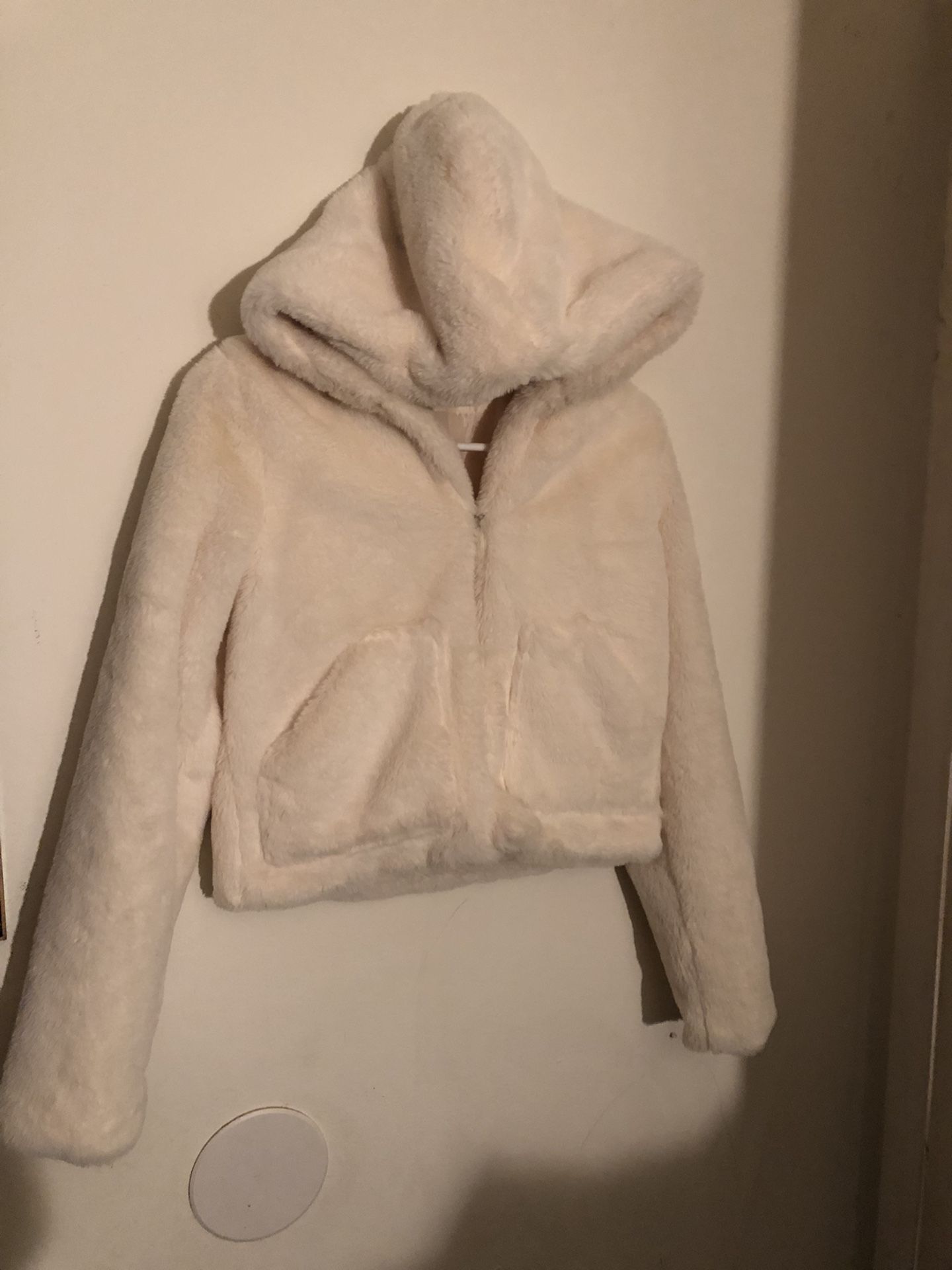 Aeropostale Hoodie Faux Fur Ladies Jacket Sz XS