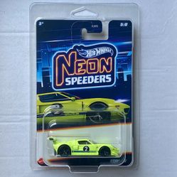 2024 Hot Wheels Neon Speeders Ford GT Green 3/8 Walmart Exclusive