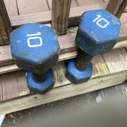 Rubber Dumbbells Pair Of 10s $10 For Both 