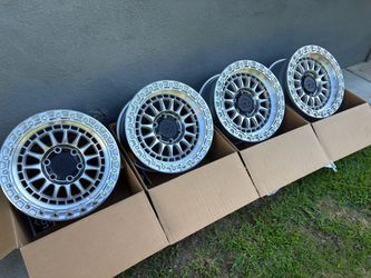 17” INCH LOCK OFF ROAD MOJAVE MACHINED POLISHED OFF ROAD WHEELS/RIMS 6 LUG CHEVY GMC TOYOTA