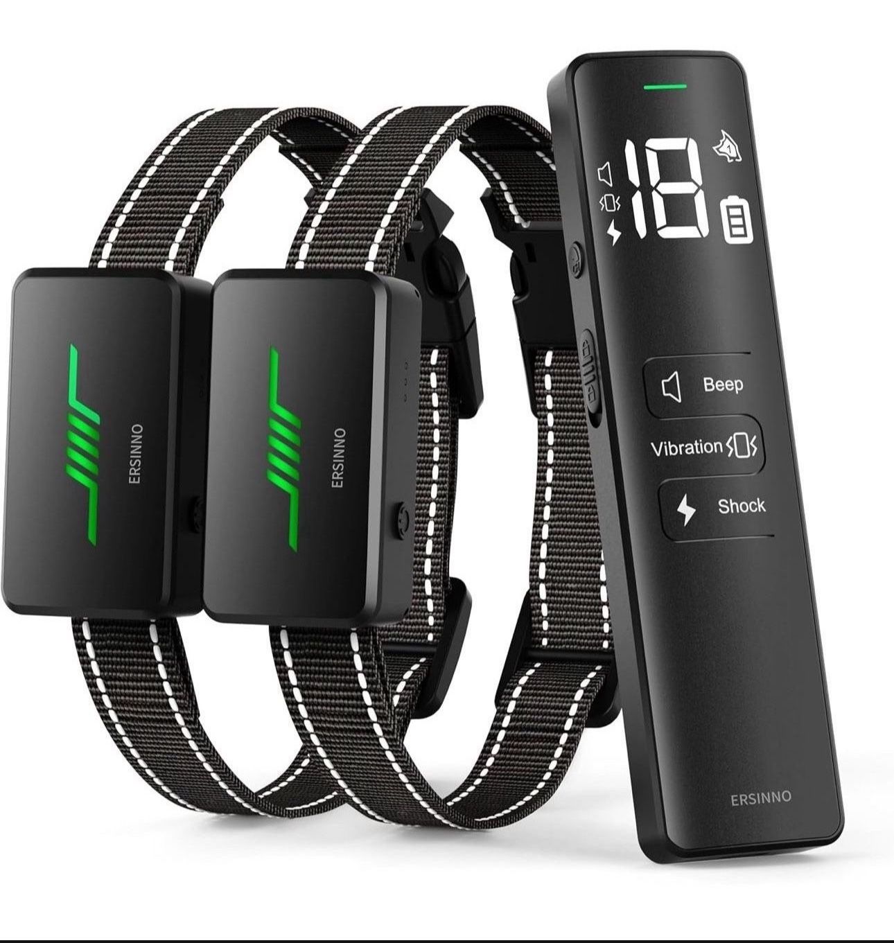 Dog Training Collar 2 Pack - 3300Ft Dog Shock Collar with Remote Control for 2 Dogs10-120lbs Waterproof, Rechargeable e bark Collar for Large Medium S