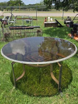 Patio glass table