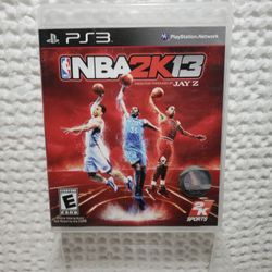 PS3 NBA 2K13 executive produced by JayZ rated E . Like new condition disk are scratch free.  Smoke free home. 