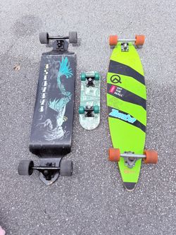 Set of 3 Skateboards and Longboards in Different Sizes for Riding or Collection – ASAP