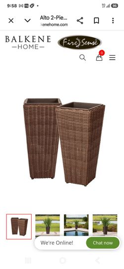 Balkene Home Alto 2-Piece Wicker Planter Set