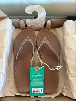 OluKai Leather Flop Flops