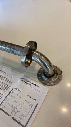 Grab Bar-42” long knurled stainless steel with screws and directions
