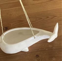 Ceramic Whale Hanging Planter