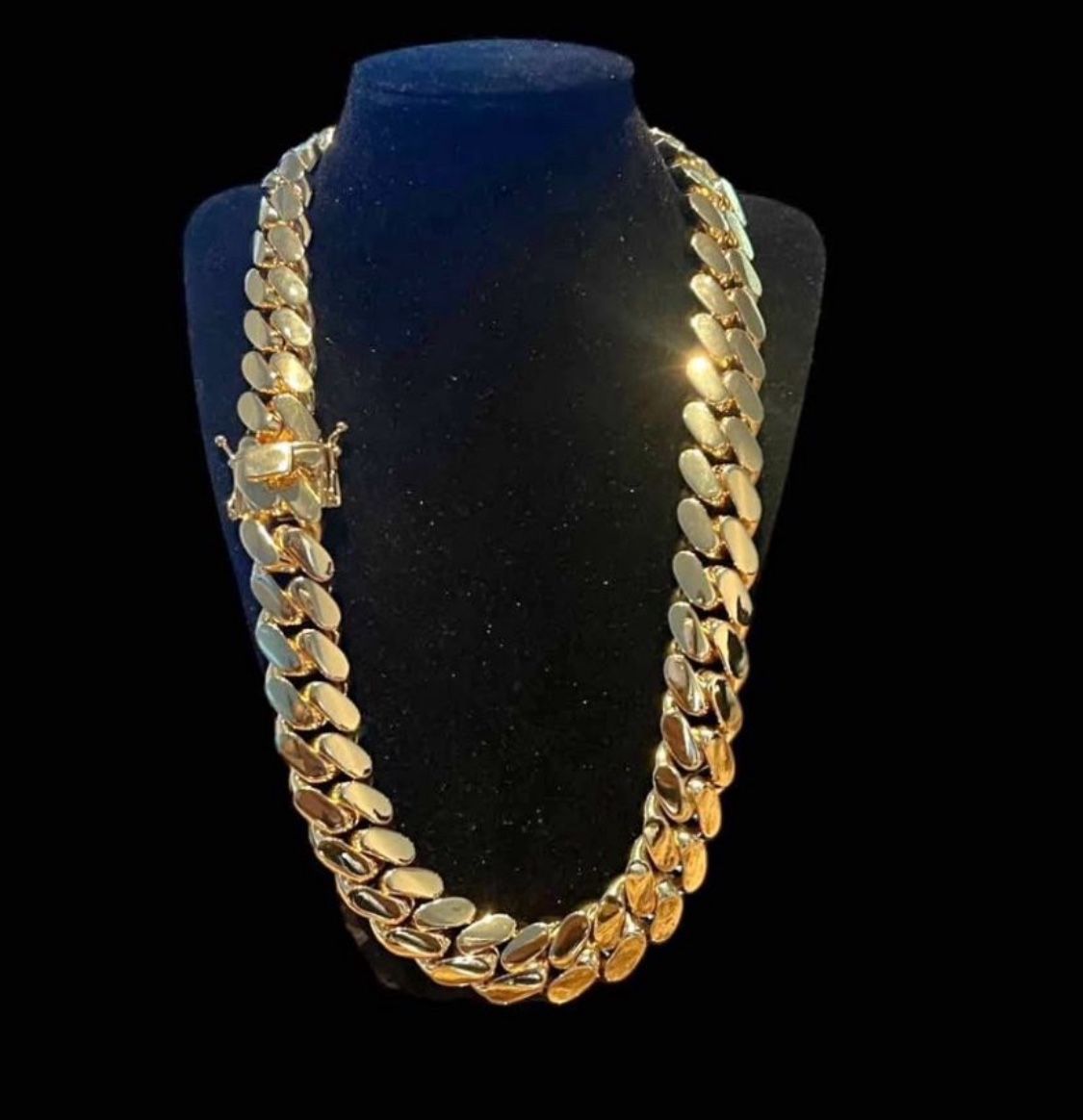20mm Miami Cuban Link Gold Plated Chain Necklace 18k & 14k Crab Old School Regular Lock