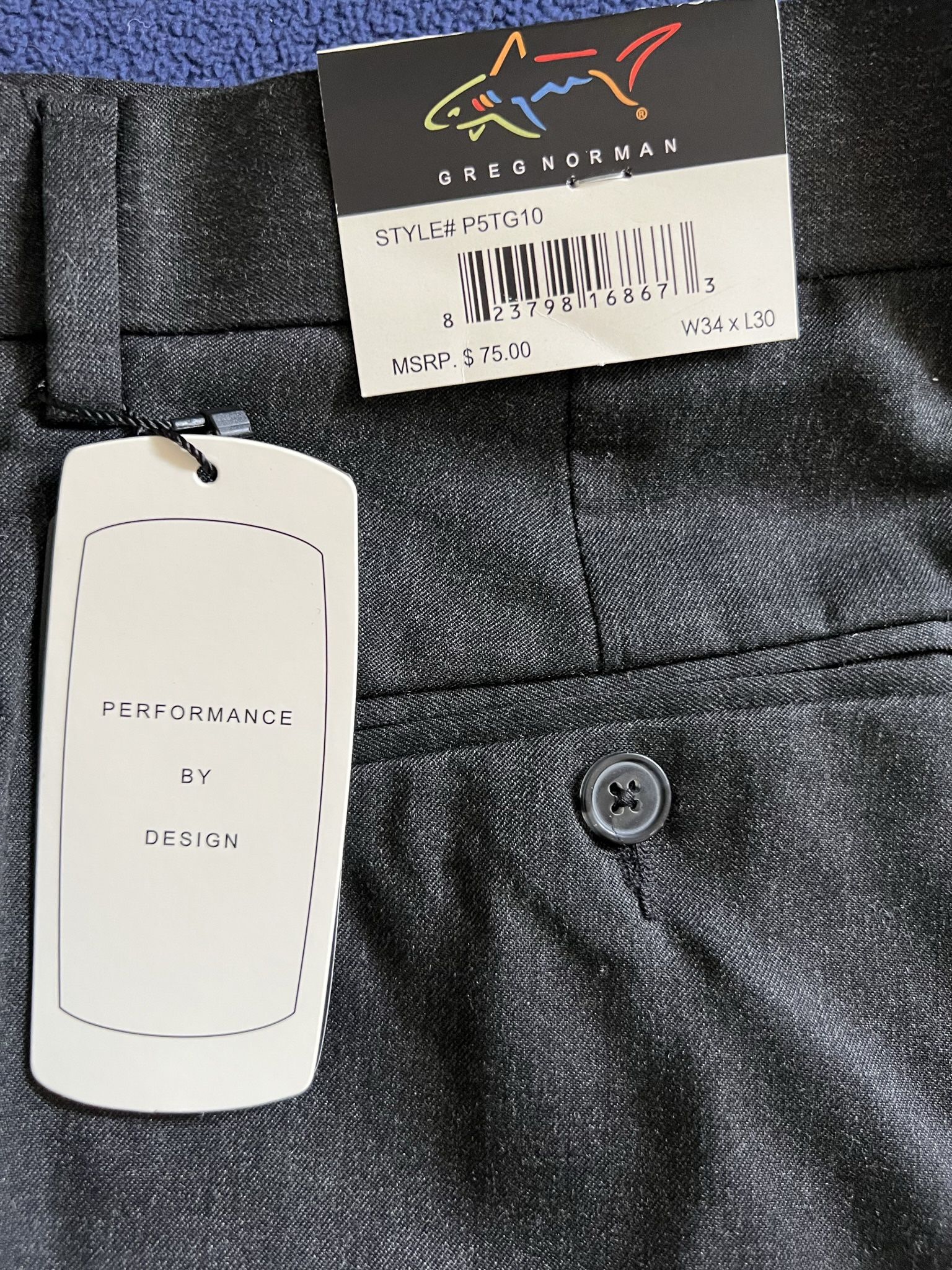 Mens Greg Norman Gray Dress/Golf Pants brand new with tag