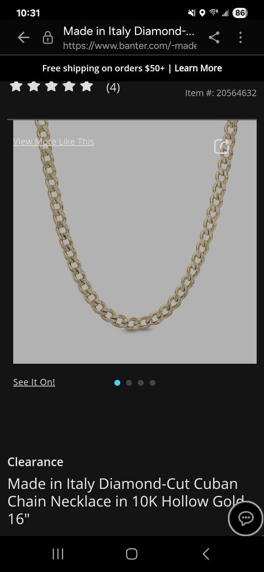 Diamond Cut Gold Necklace
