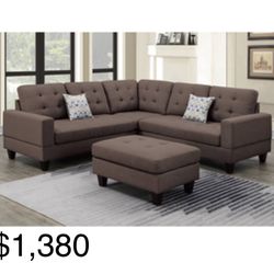 Comfortable Modern Sectional with ottoman