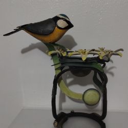 METAL BIRD - FLORAL TREE SCULPTURE 10"×8"