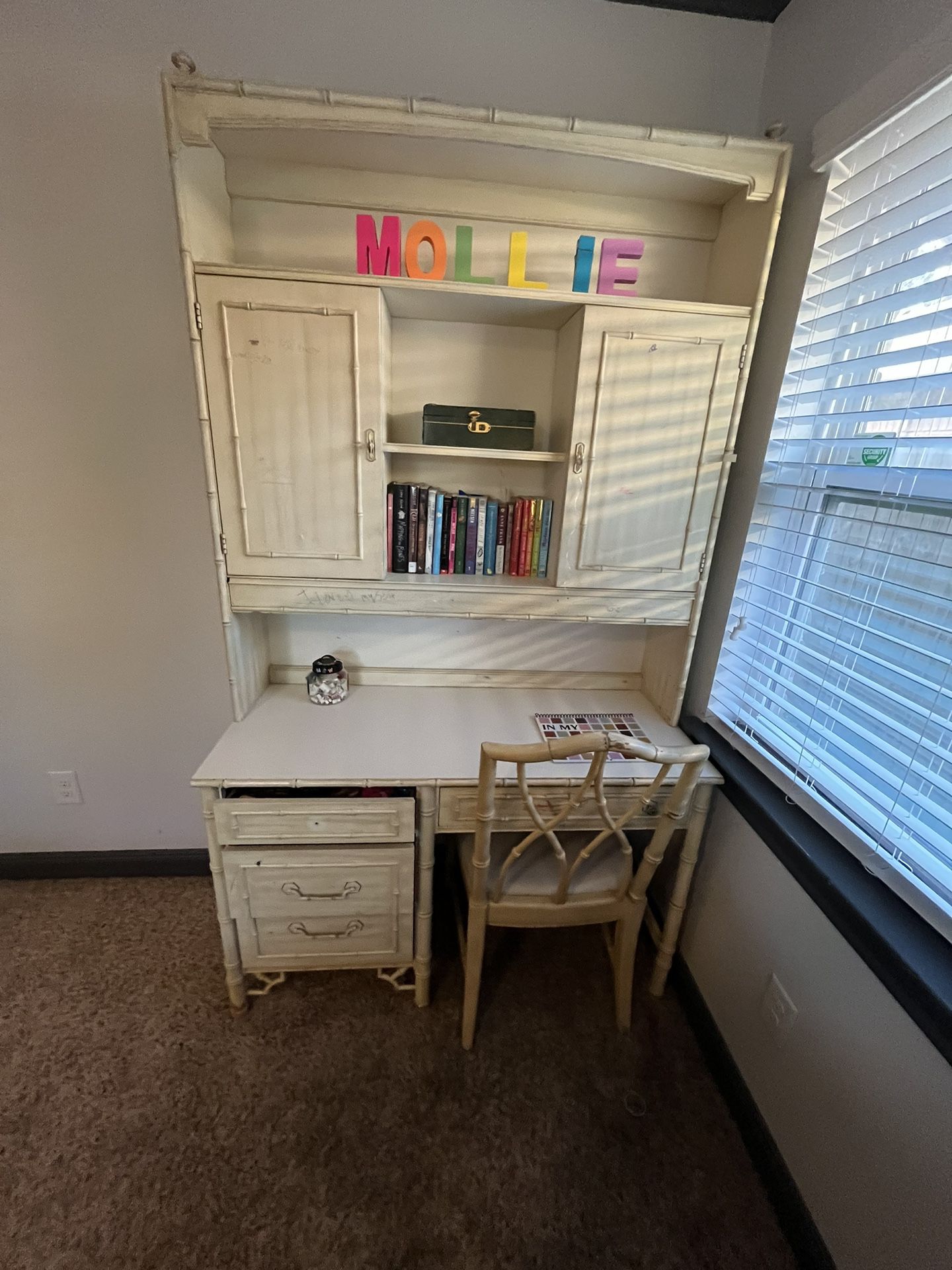 Desk, Bookshelf, Chair, Nightstand