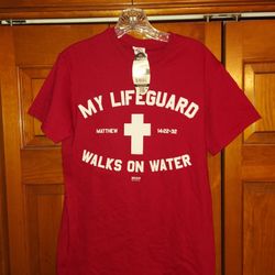 MENS SMALL MY LIFEGUARD WALKS ON WATER SHIRT NEW WITH TAG