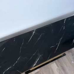 modern dining room table, black and gold