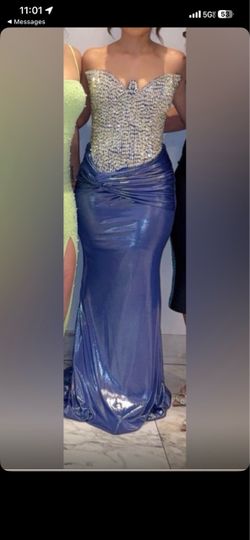 💙 Blue Crystal Mermaid Prom/Formal Dress – S/M
