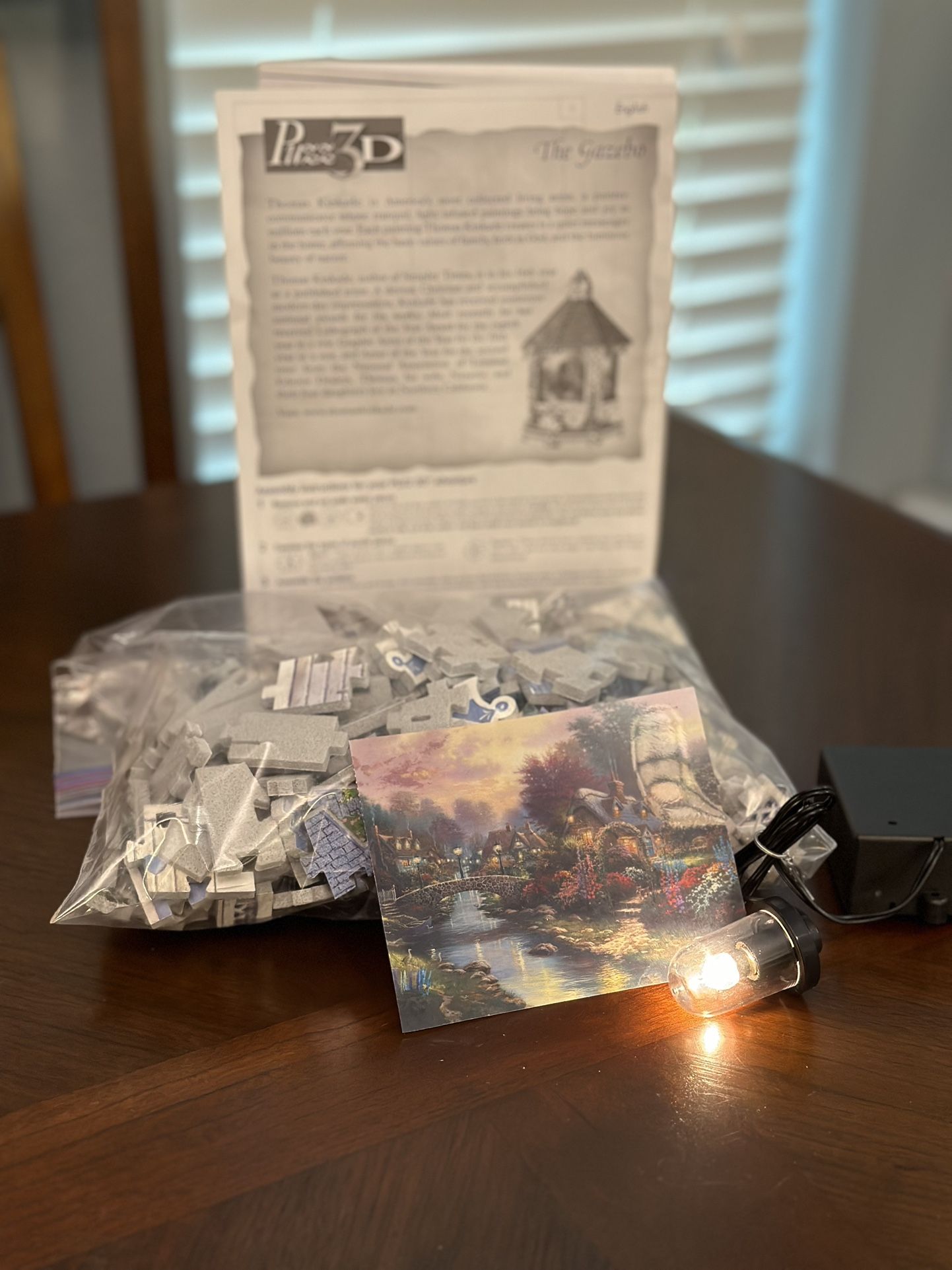3D Thomas Kinkade Gazebo Puzzle with light