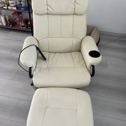 Massage Recliner Chair w/ Heat & Ottoman – Multi-Mode Vibration, Cup Holder 